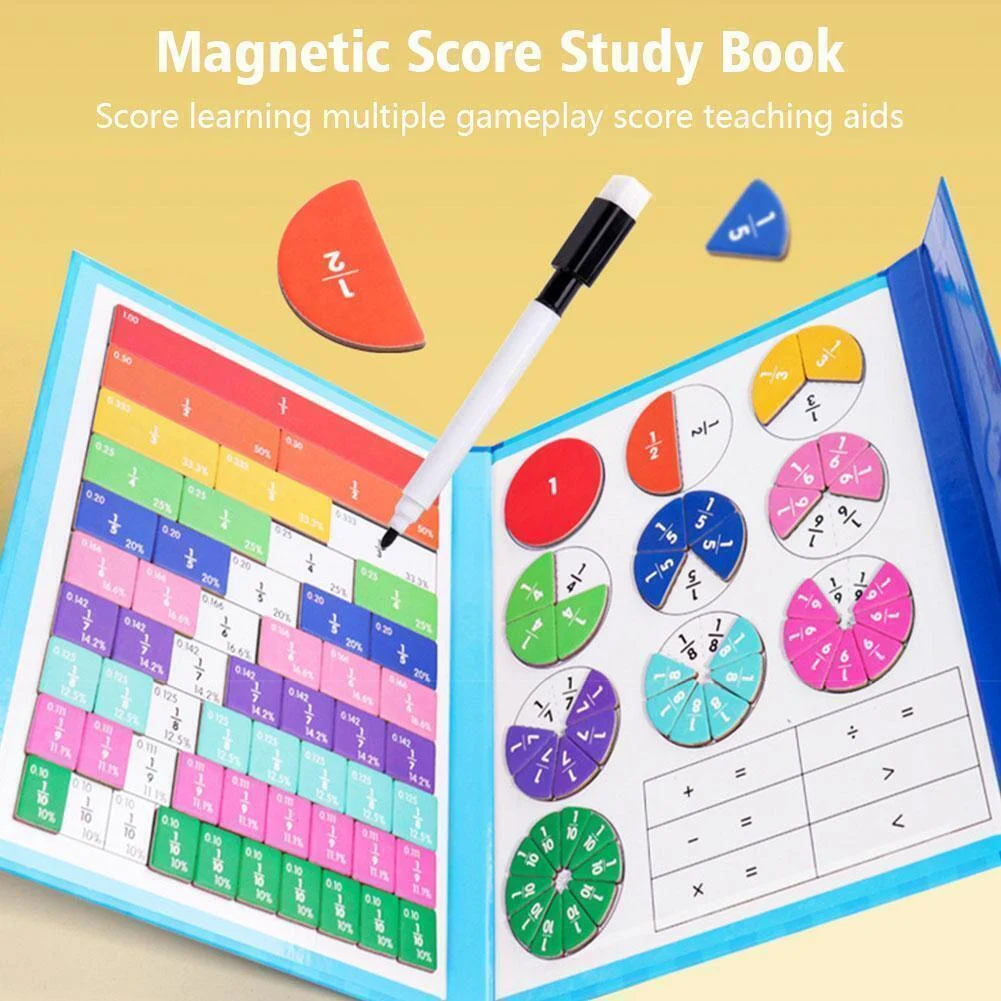 Montessori Magnetic Book Fraction Puzzle For Children