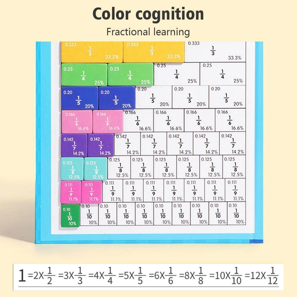 Montessori Magnetic Book Fraction Puzzle For Children