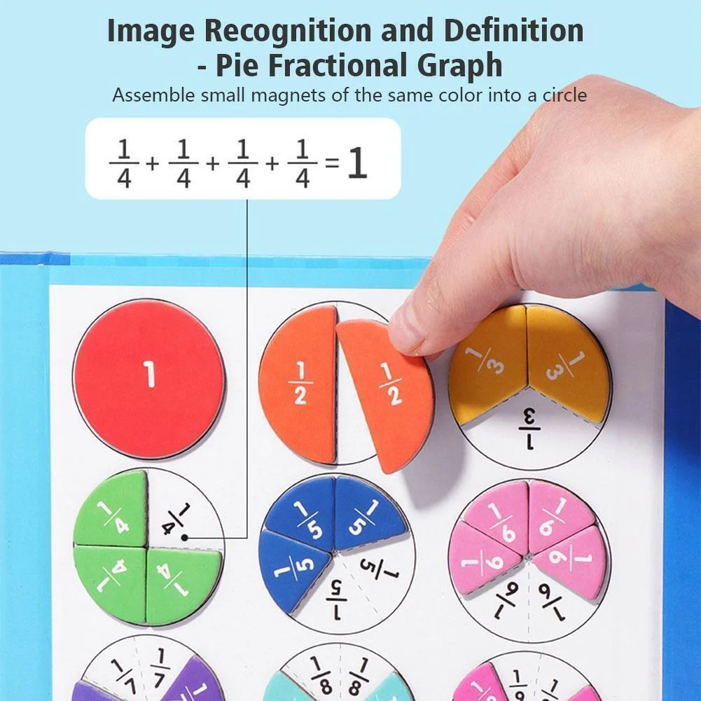 Montessori Magnetic Book Fraction Puzzle For Children