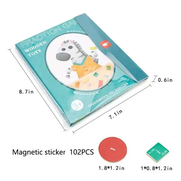 Montessori Magnetic Book Fraction Puzzle For Children