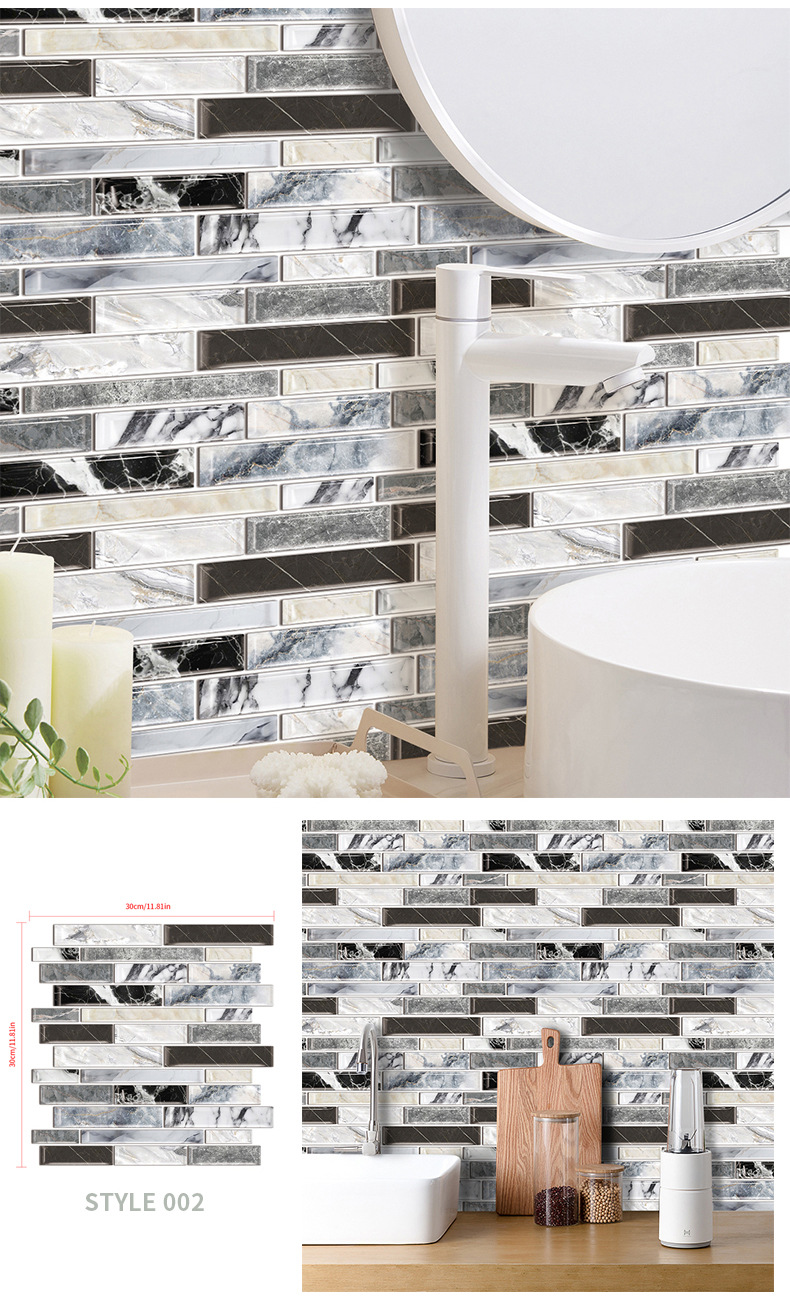 Waterproof and moistureproof 3D three-dimensional wall imitation tile stickers