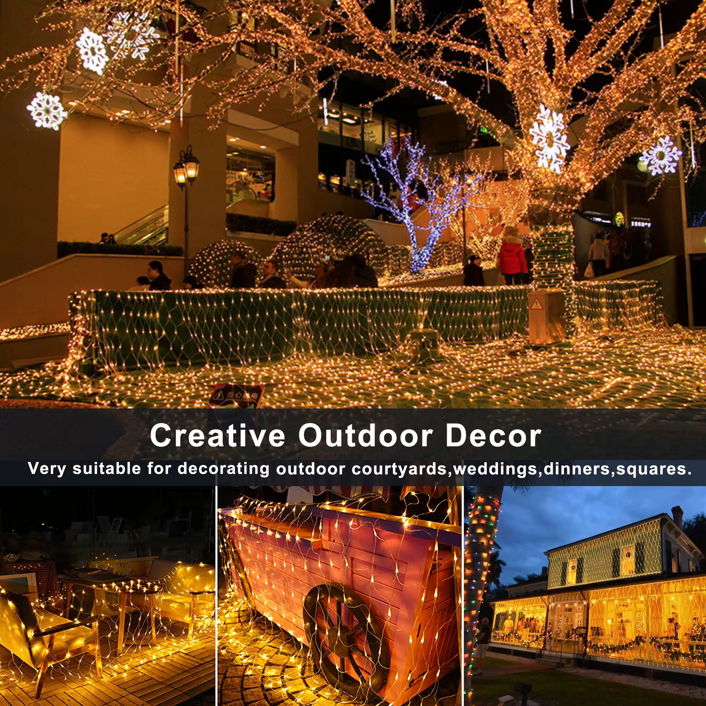 Fairy Lights For Christmas Decor Wedding Holiday Led Net Mesh String Light Outdoor Decoration Led Fishing Net Light