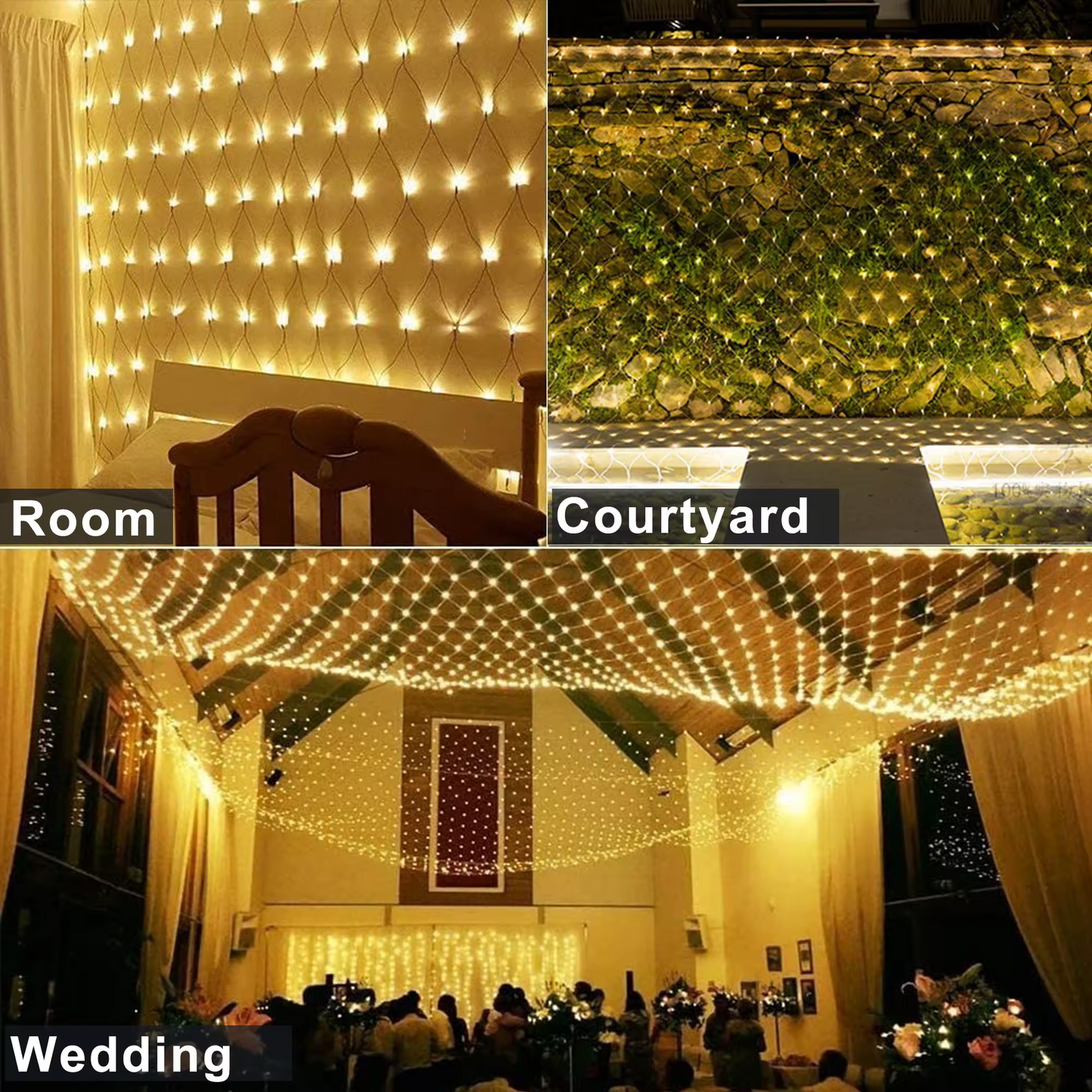 Fairy Lights For Christmas Decor Wedding Holiday Led Net Mesh String Light Outdoor Decoration Led Fishing Net Light