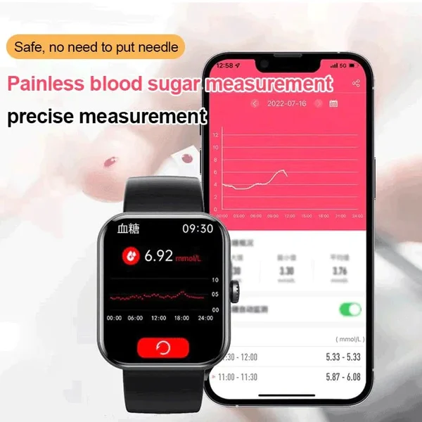 [All day monitoring of heart rate and blood pressure] Bluetooth fashion smartwatch