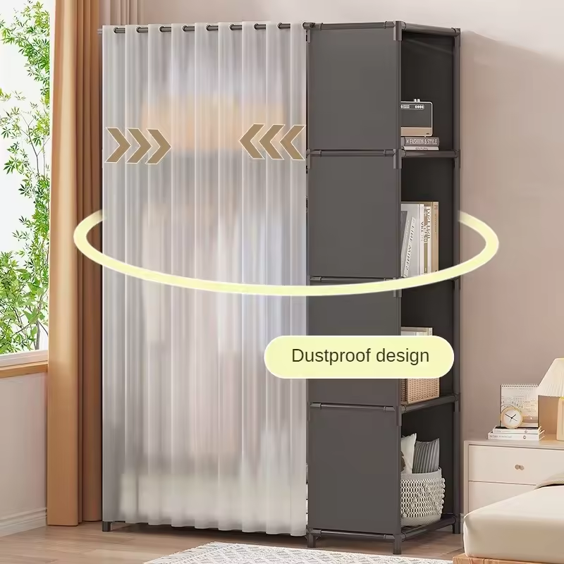 Entrance Floor-standing Clothing Hanger Household Multi-layer Storage Rack Non-woven Wardrobe Coat Rack