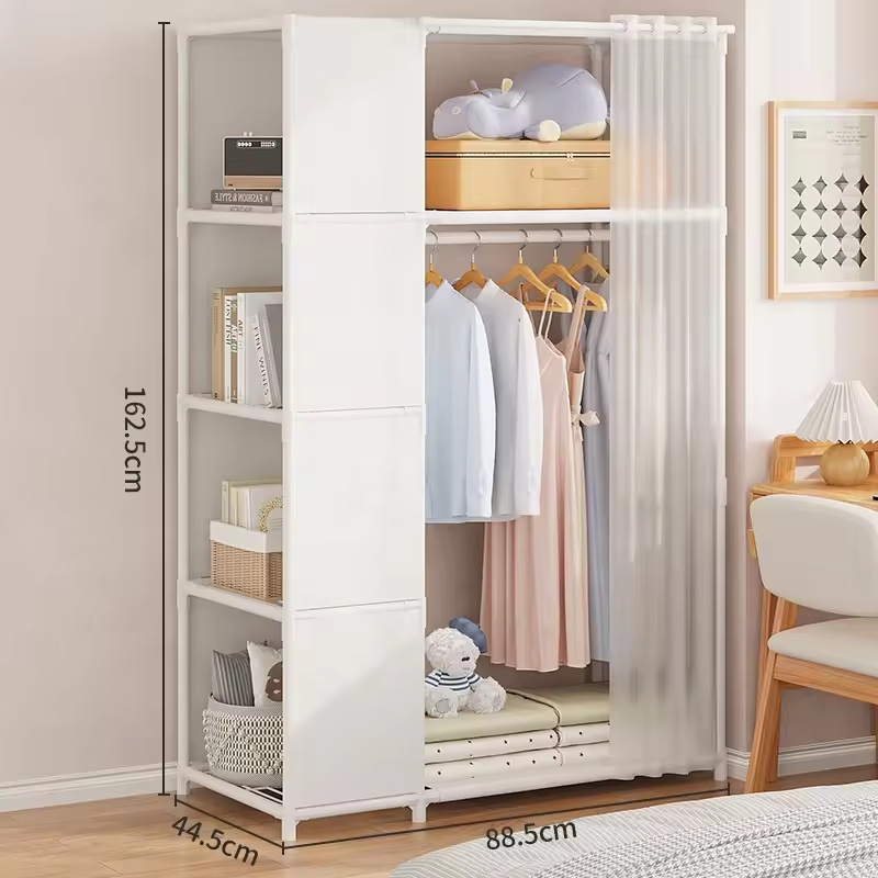 Entrance Floor-standing Clothing Hanger Household Multi-layer Storage Rack Non-woven Wardrobe Coat Rack