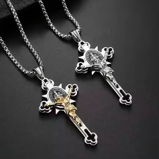 🙏ST.Benedict Protection Cross Power Pendant Necklace🙏