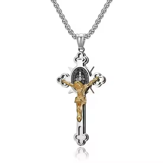 🙏ST.Benedict Protection Cross Power Pendant Necklace🙏