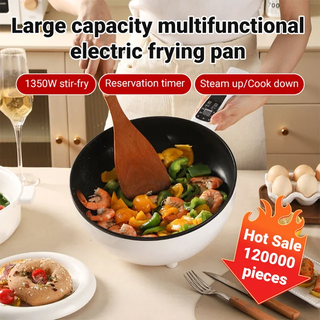 Large capacity multifunctional electric frying pan