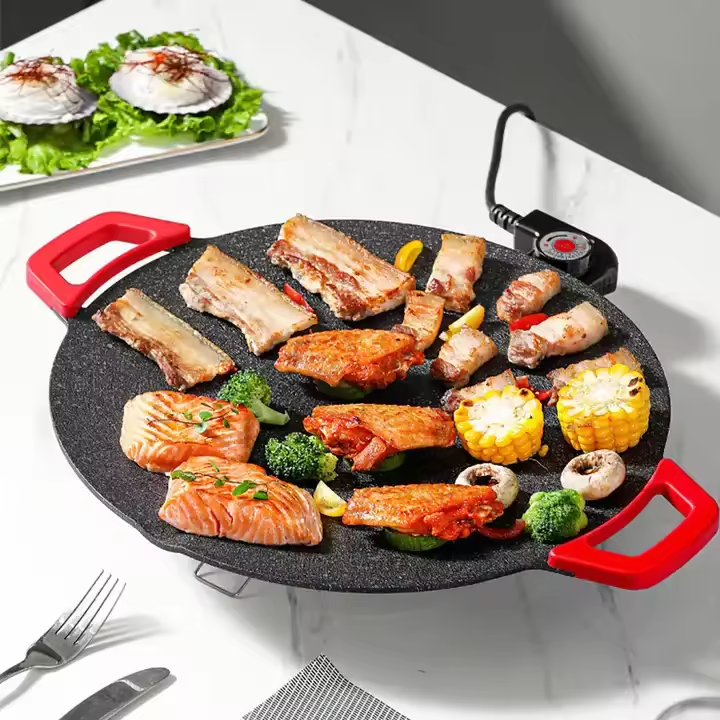 🔥Non-adhesive electric indoor grill pan