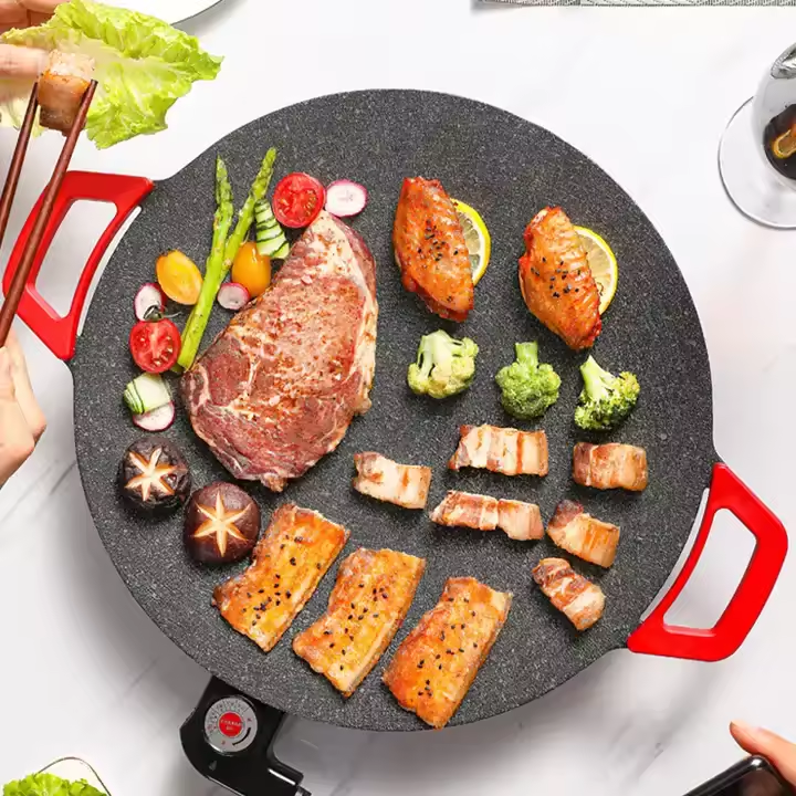 🔥Non-adhesive electric indoor grill pan