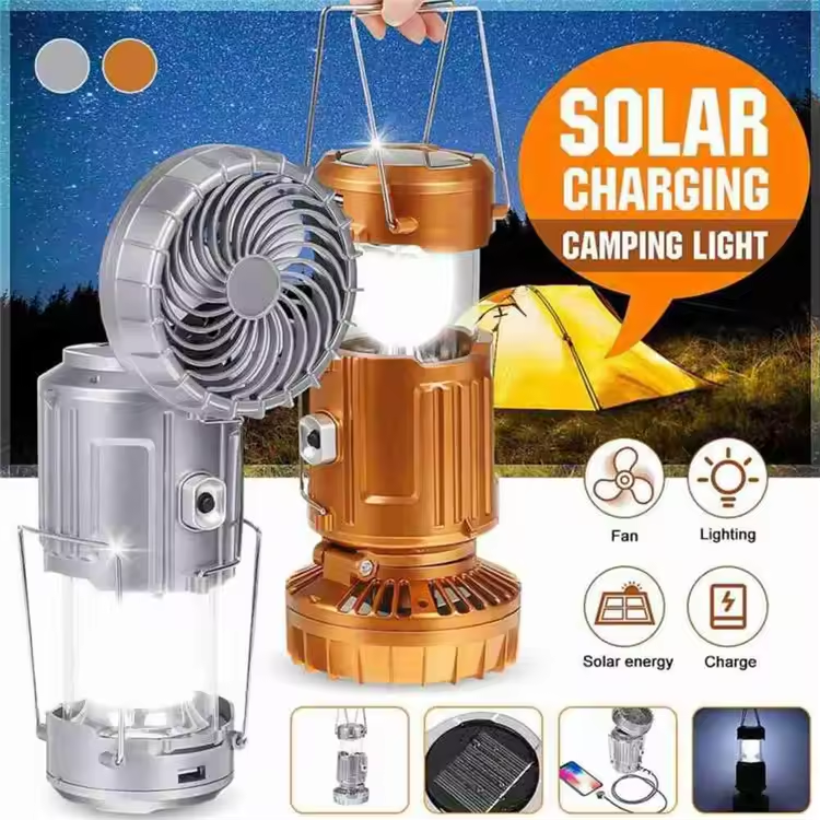 Multi-functional dual-purpose solar camping light fan horse light