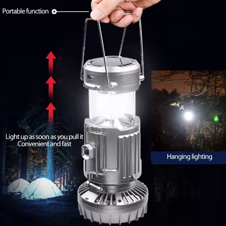 Multi-functional dual-purpose solar camping light fan horse light