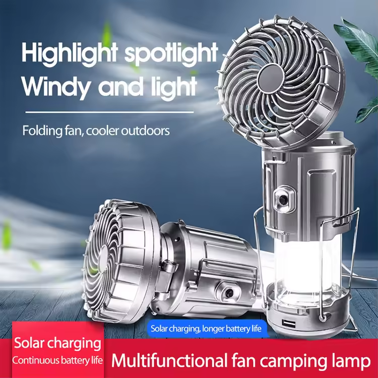 Multi-functional dual-purpose solar camping light fan horse light