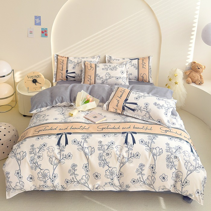 2024 New four-piece cotton printed bedding