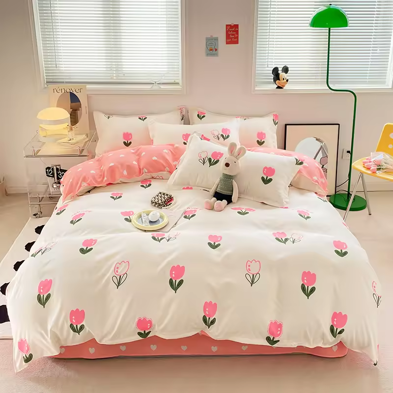 2024 New four-piece cotton printed bedding