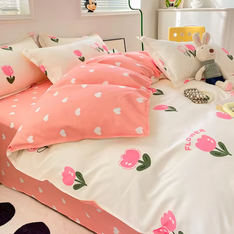 2024 New four-piece cotton printed bedding