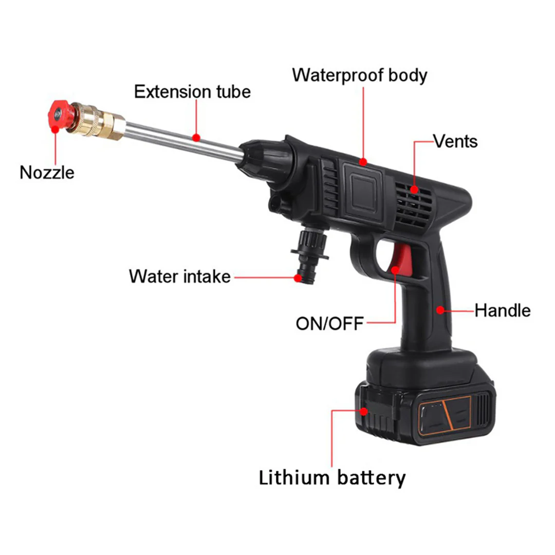 Electric high-pressure car wash gun