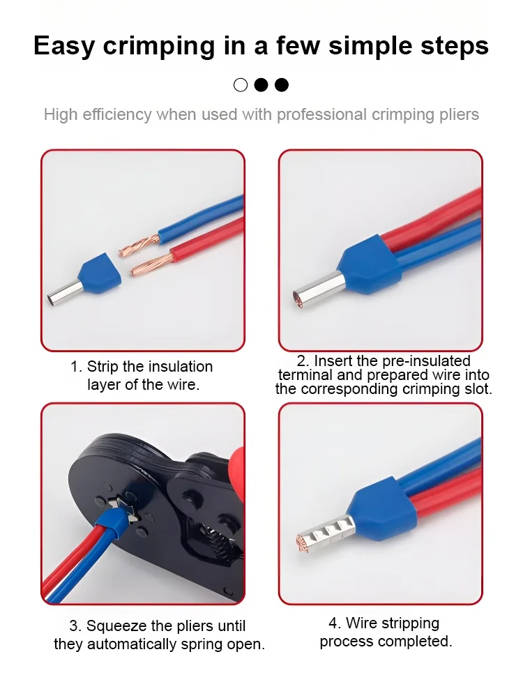 Quadrilateral Wire Crimp Pliers and Terminals Set 【800PCS】