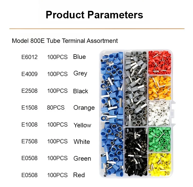 Quadrilateral Wire Crimp Pliers and Terminals Set 【800PCS】