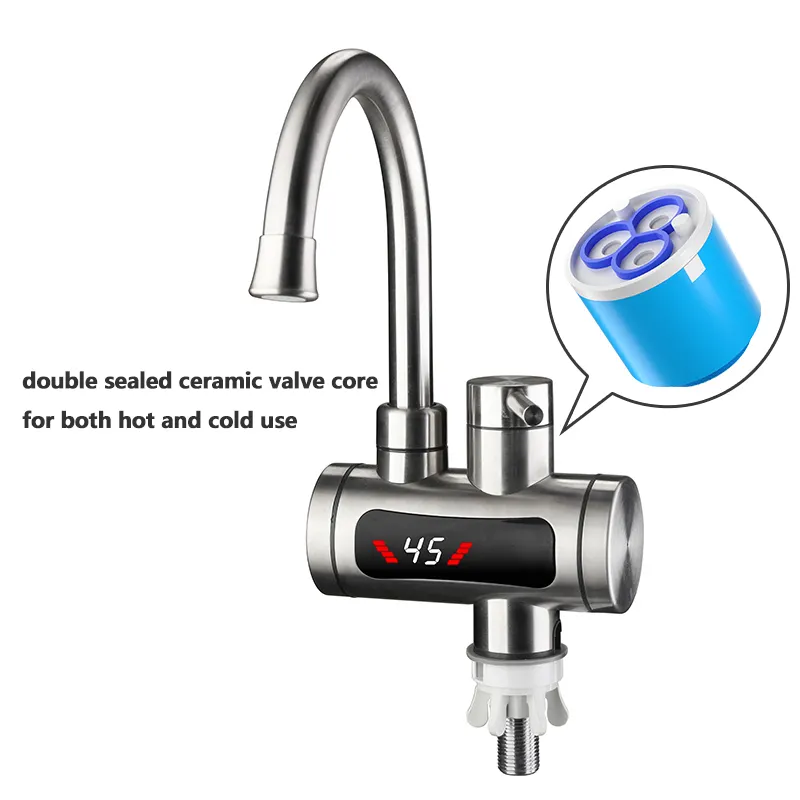 Electric water heater and tankless fast hot water faucet