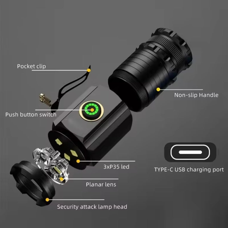 Rechargeable mini LED flashlight