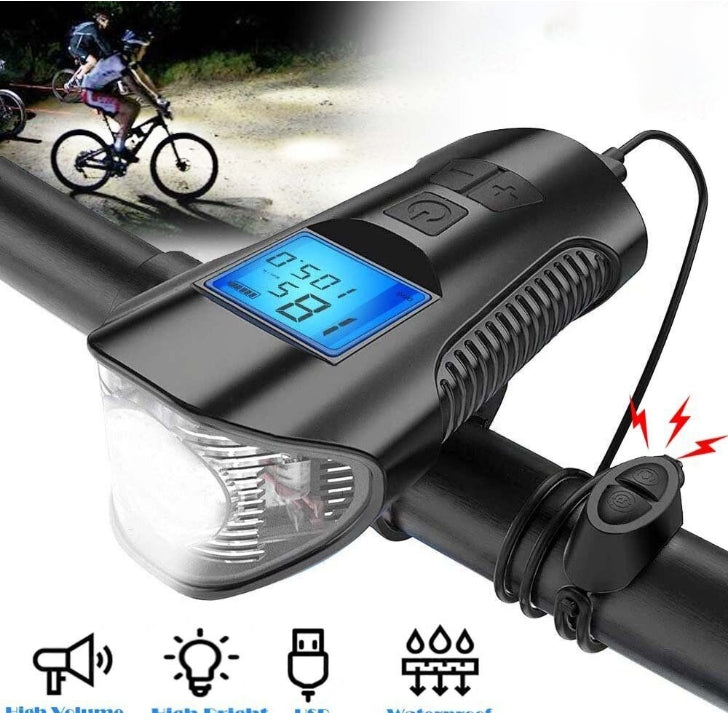 Multifunctional Bicycle Horn Speedometer Riding Light